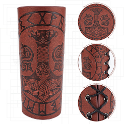 Hammer Pattern Rectangle Imitation Leather Cuff Cord Bracelet&nbsp;BJEW-WH0016-09A