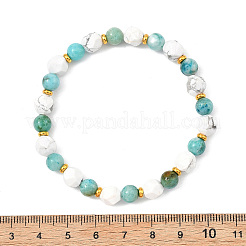 Natural Hemimorphite & Howlite Beads Stretch Bracelets for Women Men&nbsp;BJEW-JB13797