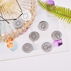 8Pcs 8 Styles 304 Stainless Steel Weather Pendants&nbsp;FIND-SZ0001-008P