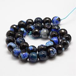Faceted Natural Fire Crackle Agate Beads Strands&nbsp;G-F447-12mm-A19