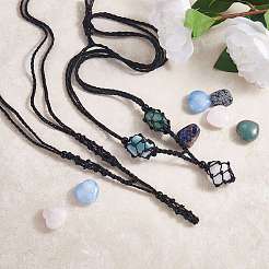 Adjustable Braided Nylon Cord and Waxed Cotton Thread Cords Macrame Pouch Necklace Making&nbsp;NJEW-SW00019-03