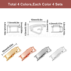 16 Sets 4 Colors  Brass Fold Over Clasps&nbsp;KK-SC0005-45A