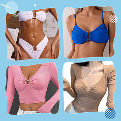 10Pcs 2 Colors Alloy Bikini Clips&nbsp;FIND-WR0012-88