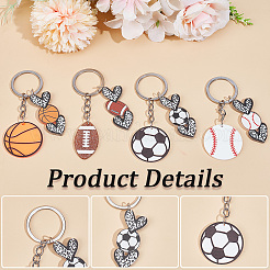4Pcs 4 Styles Acrylic Keychains&nbsp;AJEW-SP0001-36