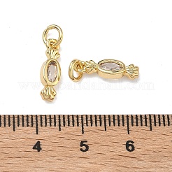 Brass Micro Pave Clear Cubic Zirconia Pendants&nbsp;KK-B170-25G