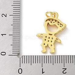 Brass Micro Pave Cubic Zirconia Pendants&nbsp;KK-P292-21G-G