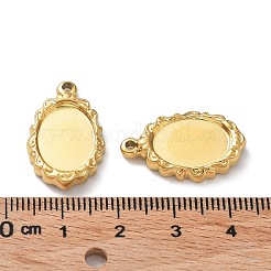 Ion Plating(IP) 304 Stainless Steel Pendant Cabochon Settings&nbsp;STAS-M323-57G