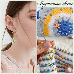 Starfish Alloy Enamel Pendant Decorations&nbsp;HJEW-SC00051