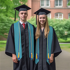 2Pcs 2 Colors Polyester Doctoral Cap Graduation Tassel Pendant Hanging&nbsp;FIND-CP0003-38A