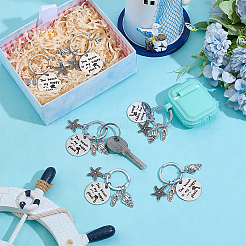 6Pcs Hawaiian Style 201 Stainless Steel Keychain Clasps&nbsp;STAS-PH0006-84AS