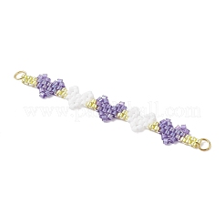 2Pcs 2 Colors MIYUKI Glass Seed Beaded Heart Links&nbsp;PALLOY-MZ01004