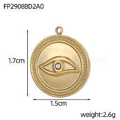 304 Stainless Steel Cubic Zirconia Pendants&nbsp;STAS-OY007-15G