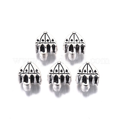Tibetan Style Alloy European Beads Rhinestone Settings&nbsp;TIBE-S314-105AS-RS