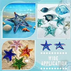 Dyed Natural Quartz Crystal Starfish Display Decorations Figurine Home Decoration&nbsp;DJEW-WH0039-181B