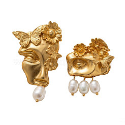 Alloy Asymmetrical Face Sculpture Stud Earrings&nbsp;WGBF6A5-01