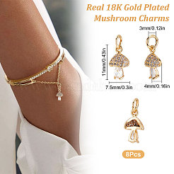 Brass Micro Pave Cubic Zirconia Charms&nbsp;KK-BBC0003-20