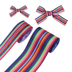 2 Rolls 2 Style Stripe Pattern Printed Polyester Grosgrain Ribbon&nbsp;OCOR-TA0001-38A