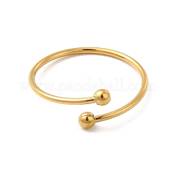 Ion Plating(IP) 304 Stainless Steel Wire Wrapped Open Cuff Ring for Women&nbsp;X-RJEW-E066-12G