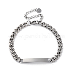 304 Stainless Steel Curb Chains Link ID Bracelets&nbsp;BJEW-K265-03P