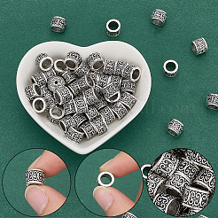 60Pcs Column Tibetan Style Alloy European Beads&nbsp;TIBEB-SP0001-24