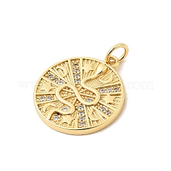 Brass Micro Pave Cubic Zirconia Pendants&nbsp;KK-O126-02G-01-1