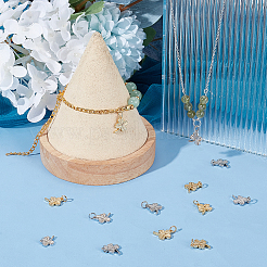 30Pcs 2 Colors Rack Plating Brass Charms&nbsp;KK-BC0012-12