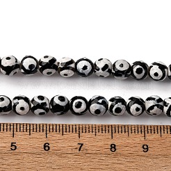 Tibetan Style 3-Eye dZi Beads&nbsp;TDZI-G341-6mm-08