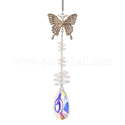 Crystal and Alloy Rhinestones Steel Wire Pendant Decorations&nbsp;HJEW-R050-01RGP
