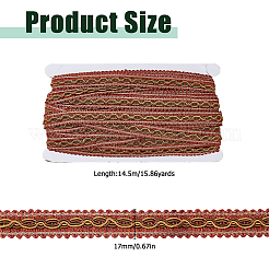 14.5M Polyester Lace Trim Ribbon&nbsp;OCOR-WH0101-244D