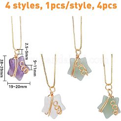 4Pcs Natural Mixed Stone Pendants&nbsp;FIND-FH0005-70