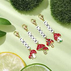 Mushroom Alloy Enamel Pendant Decoration&nbsp;HJEW-JM02004