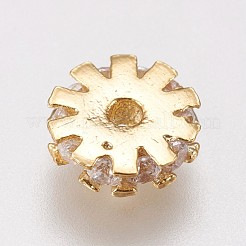 Brass Micro Pave Cubic Zirconia Beads&nbsp;KK-I614-058