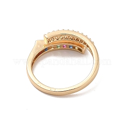Brass Micro Pave Cubic Zirconia Rings&nbsp;RJEW-R146-15G