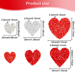 26Pcs 6 Style Heart Hotfix Rhinestone Iron on Patches&nbsp;AJEW-FG0002-25