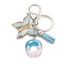 26Pcs Transparent Epoxy Resin & Transparent Acrylic & Faux Suede Tassel Keychain&nbsp;KEYC-JKC01202-15