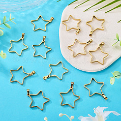 12Pcs 304 Stainless Steel Open Back Bezel Pendants&nbsp;STAS-TA0006-50B