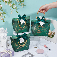 Gold Stamping Thank You Paper Candy Gift Tote Boxes&nbsp;CON-WH0110-38B