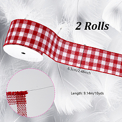 Polyester Tartan Wired Ribbon&nbsp;OCOR-WH0077-087B