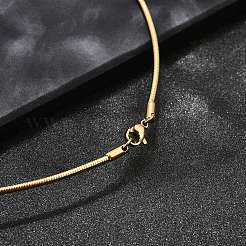 Casual Style 304 Stainless Steel Snake Chain Choker Necklaces&nbsp;STAS-O037-05G