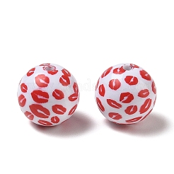 Printed Opaque Acrylic Beads&nbsp;AC-CBA6329-02
