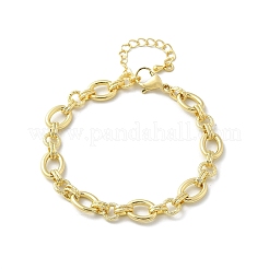 Brass Cable Chain Bracelets for Women Men&nbsp;BJEW-K273-13G