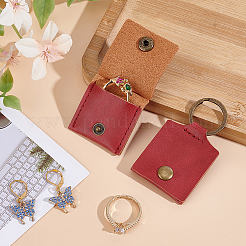 2Pcs PU Imitation Leather Keychains&nbsp;KEYC-GO0001-08