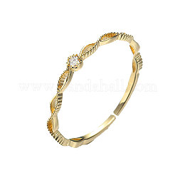 Brass Pave Cubic Zirconia Cuff Rings for Women&nbsp;FS-WG773A7-02