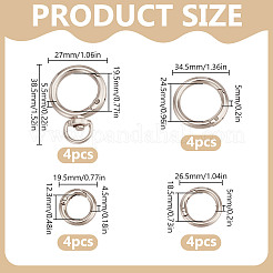 16Pcs 4 Styles Alloy Spring Gate Ring&nbsp;FIND-DR0001-69P