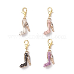 High-heeled Shoes Alloy Enamel & Rhinestone Pendant Decorations&nbsp;HJEW-JM04113