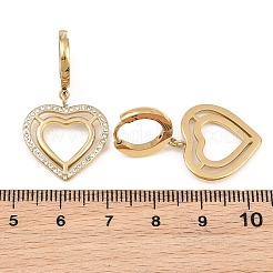 304 Stainless Steel Micro Pave Cubic Zirconia Hoop Dangle Earrings&nbsp;SA-CBA48C7-03G
