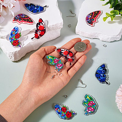 DIY Butterfly Acrylic Dangle Earring Making Kit&nbsp;DIY-TA0009-11