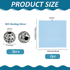 Retro 925 Sterling Silver Spacer Beads&nbsp;STER-PH0004-77B