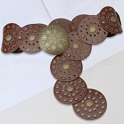 Vintage PU Leather Hollow Corset Belts with Disc Alloy Clasps&nbsp;AJEW-WH20070-089B
