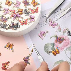 50Pcs 5 Styles Alloy Enamel Printed Pendants&nbsp;ENAM-CJ0003-63